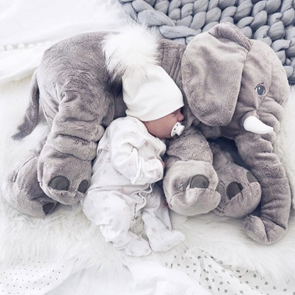 Cuddlephant Plush Elephant Cushion-Gray-15.74 in-Nora Luxe