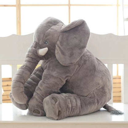 Cuddlephant Plush Elephant Cushion-Gray-15.74 in-Nora Luxe