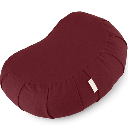Curved Organic Cotton Meditation Cushion with Washable Cover-Brown-Nora Luxe
