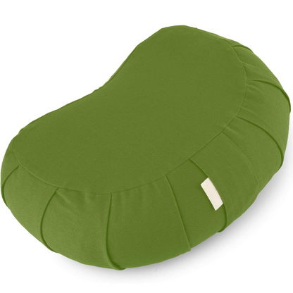 Curved Organic Cotton Meditation Cushion with Washable Cover-Green-Nora Luxe
