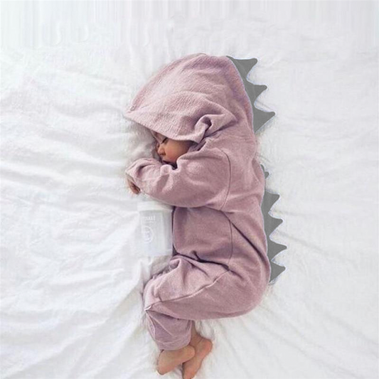 Adorable Infant Dino Hooded Romper - Pexav