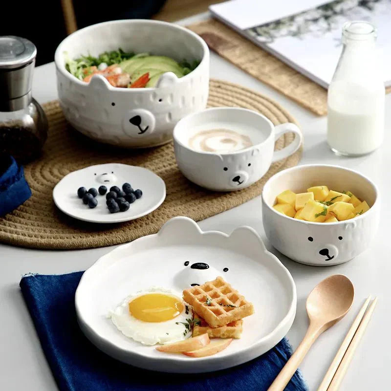 Cute Polar Bear Dinnerware Set in Ceramic - PolarJoy-Mug 240ml-Nora Luxe
