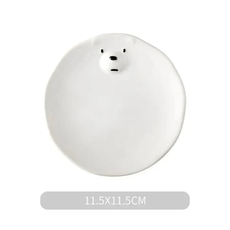 Cute Polar Bear Dinnerware Set in Ceramic - PolarJoy-Table 4.53 inches-Nora Luxe
