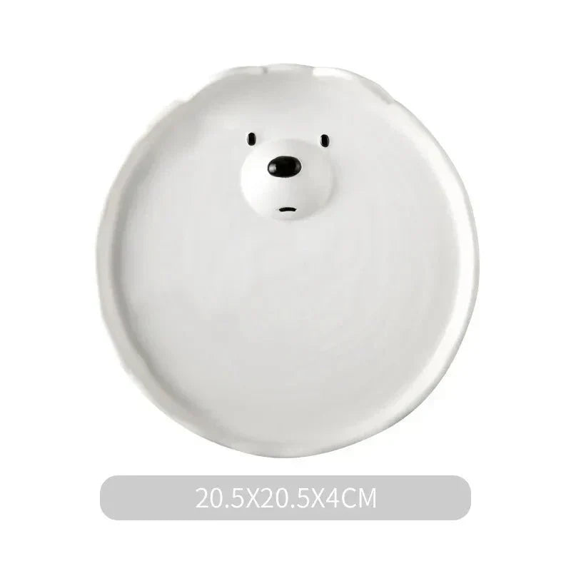 Cute Polar Bear Dinnerware Set in Ceramic - PolarJoy-Table 8.07 inches-Nora Luxe