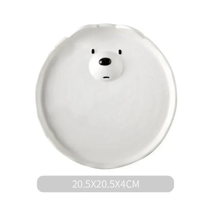 Cute Polar Bear Dinnerware Set in Ceramic - PolarJoy-Table 8.07 inches-Nora Luxe
