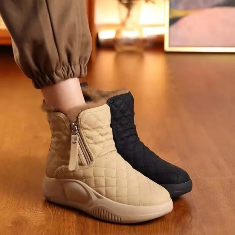 Cute Warm Ladies' Boots - Luna-Khaki-3.0-Nora Luxe