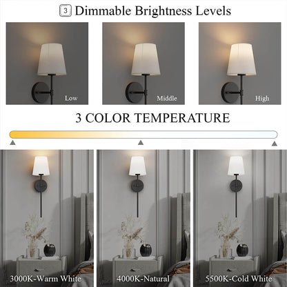Soft Fabric Plug-in Wall Lamp Set with Free Bulbs