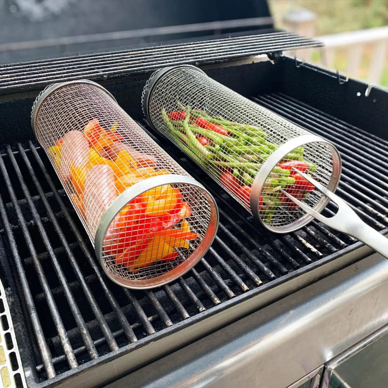 Easy Clean Outdoor Barbecue Grill Basket