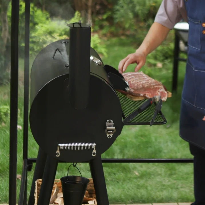 Outdoor BBQ Grill Smoker Combination Set