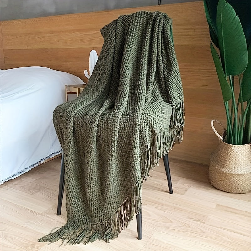Soft Cozy Throw Blanket with Tassels