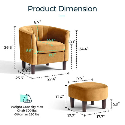 Comfortable Armchair with Storage Stool