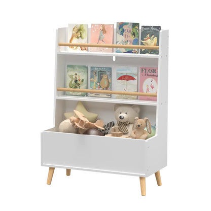 Children's Bookcase With Toy Organizer - Pexav