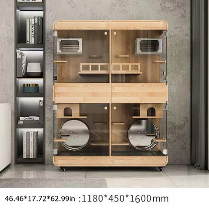 Spacious Clear Wooden Pet Shelter