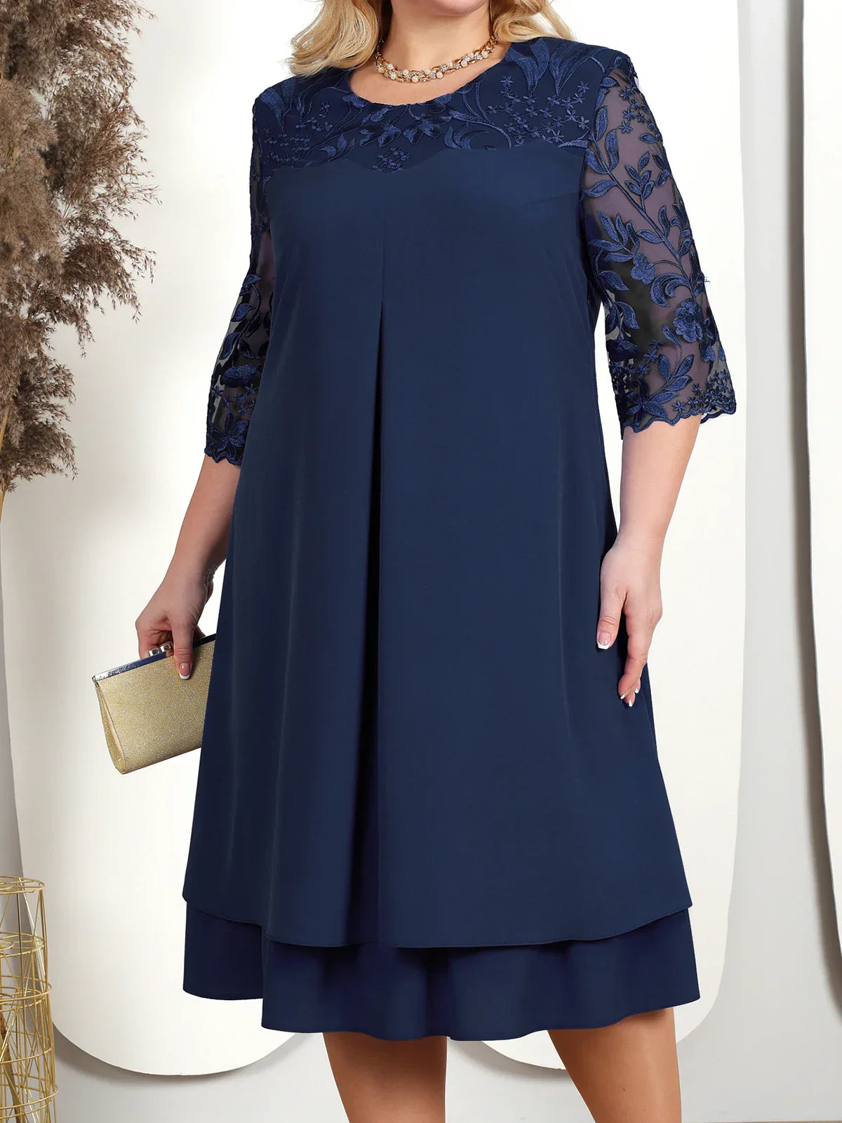 Stunning Large Size Formal Gown - Pexav