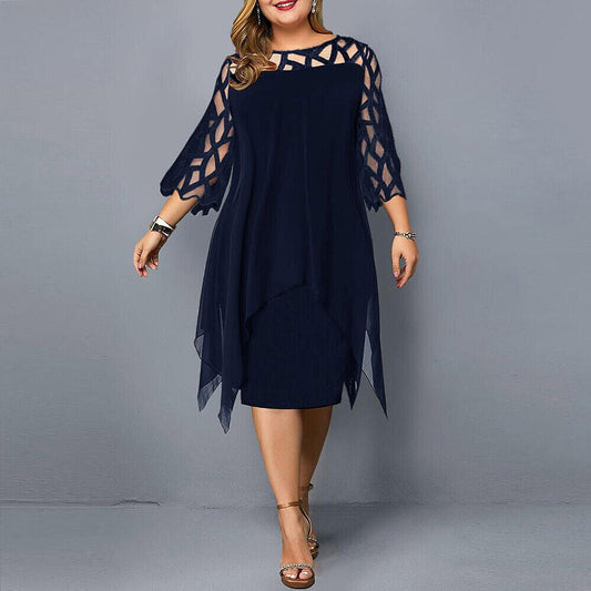 Stylish Curvy Mid Length Dress - Pexav