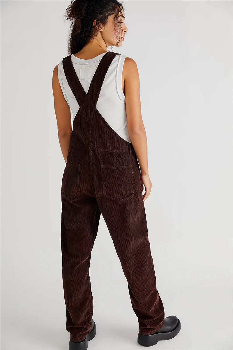 Classic Distressed Denim Overall Pants