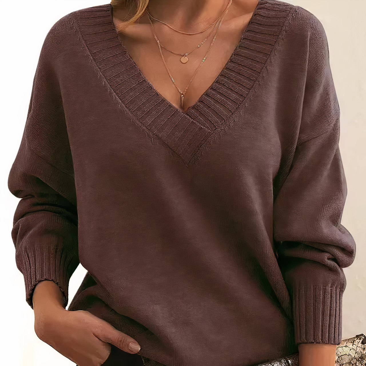 Soft Premium Cashmere Women's V-Neck Sweater