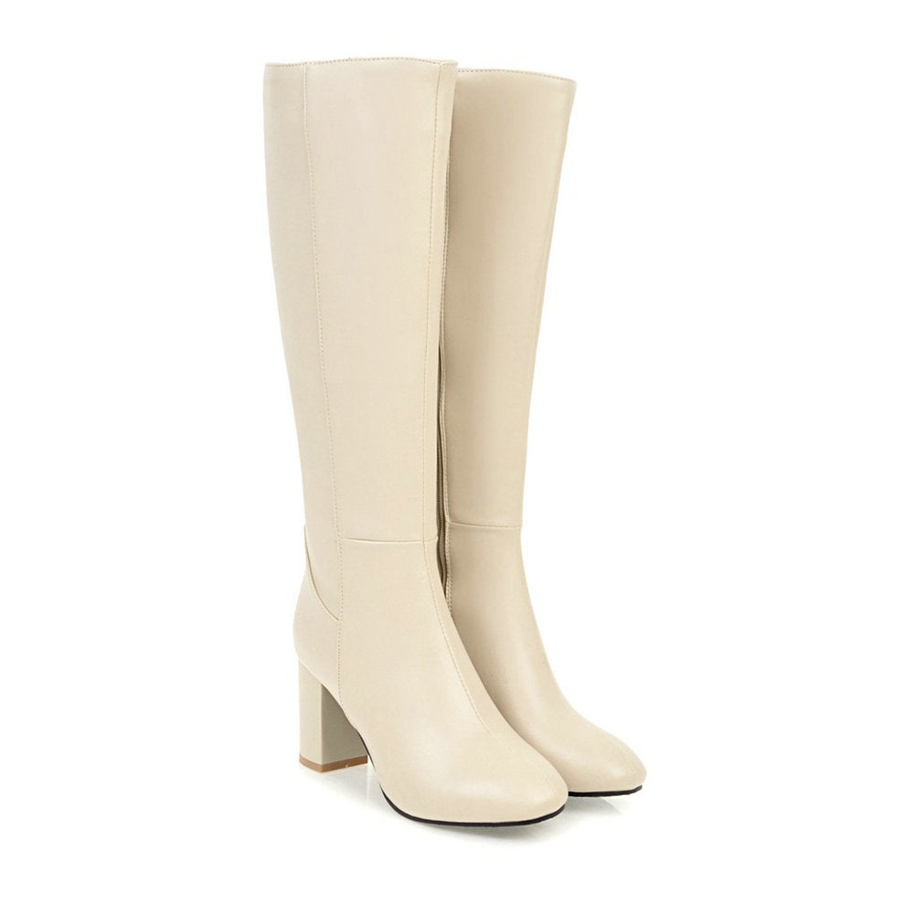 Stylish Vegan Leather Zip Ankle Boots