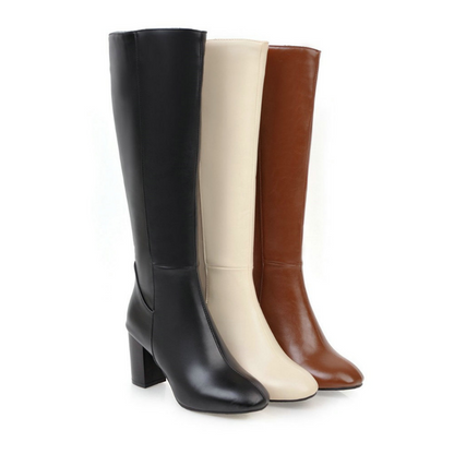 Stylish Vegan Leather Zip Ankle Boots