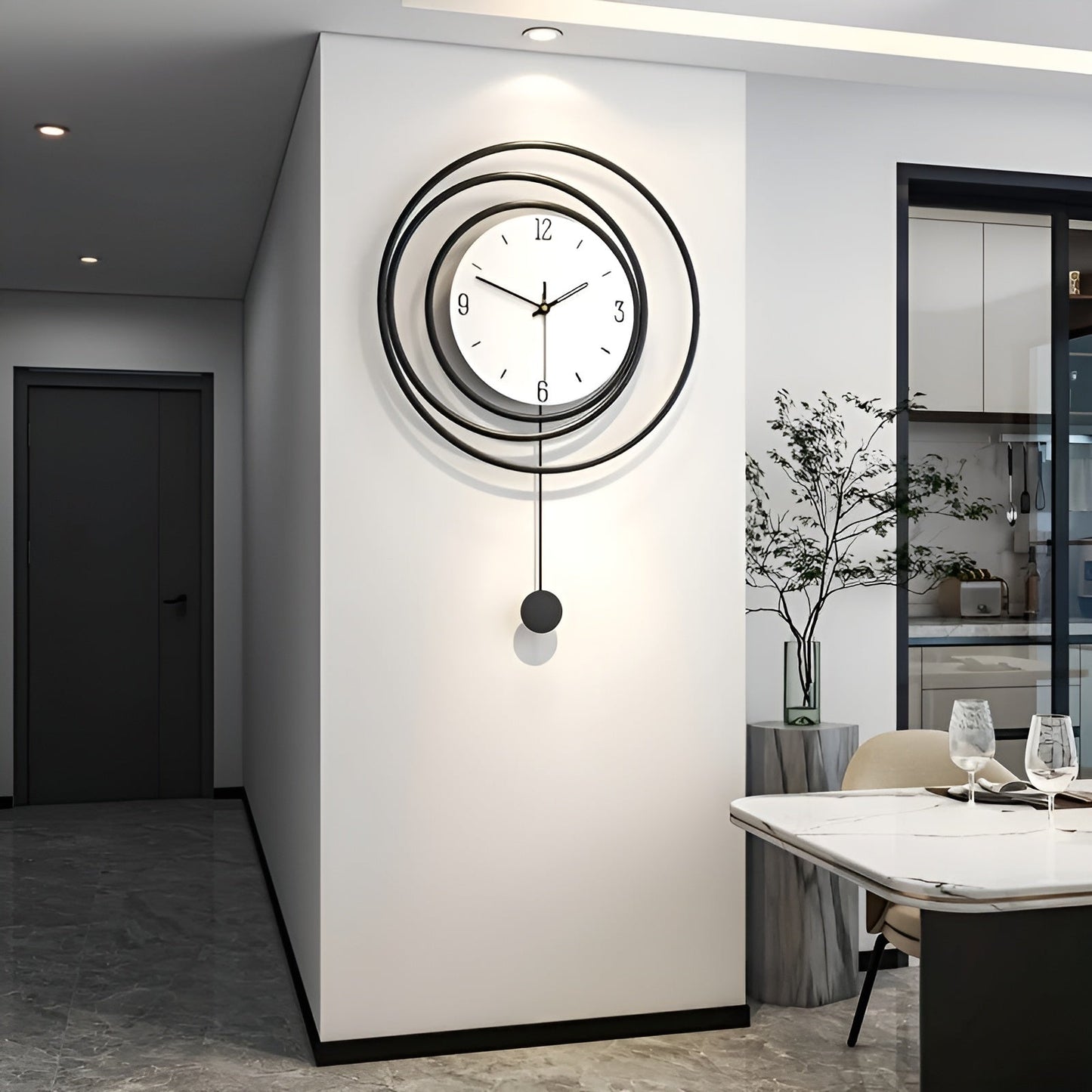Simple Silver Wall Clock