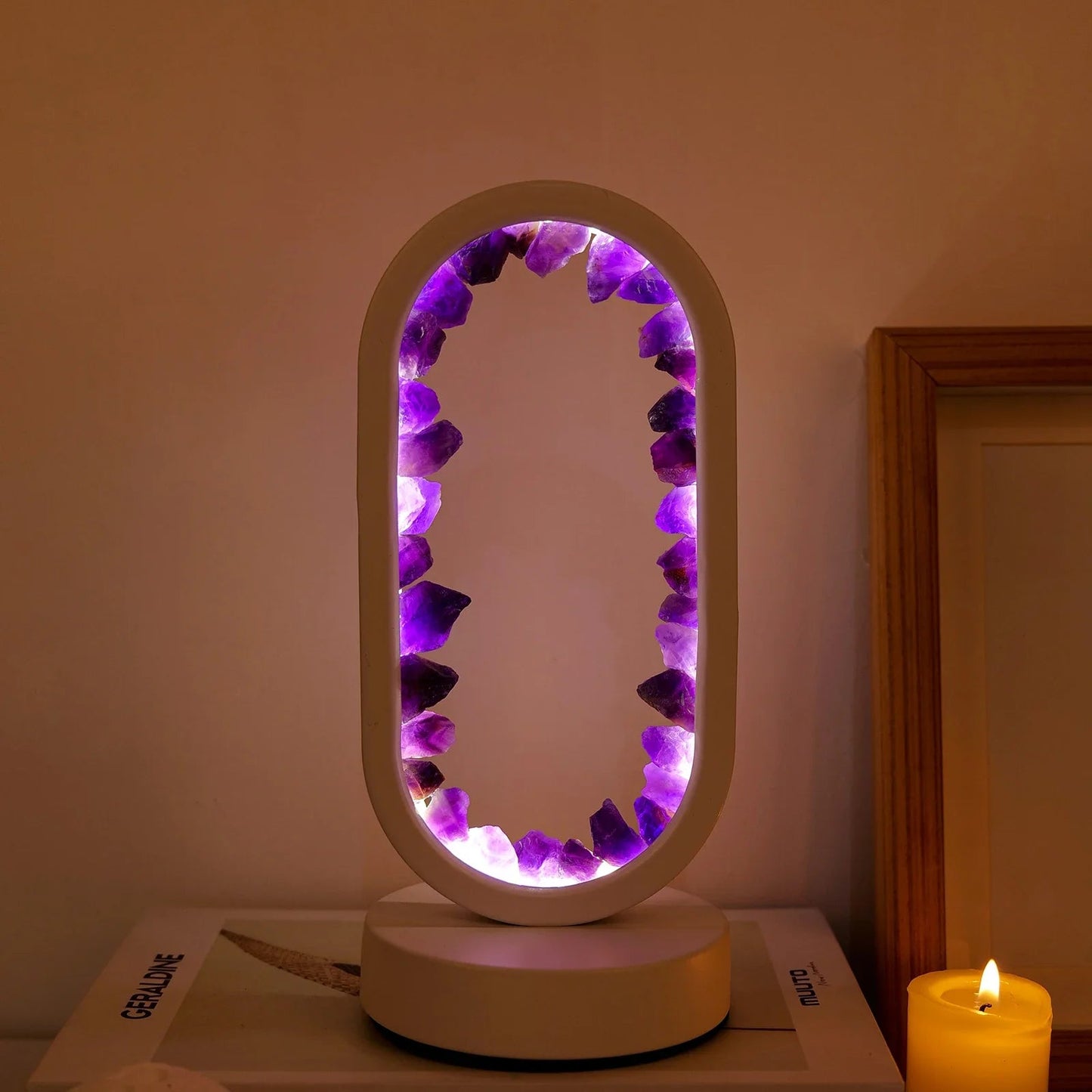 Purple Gemstone Dimmable Desk Lamp