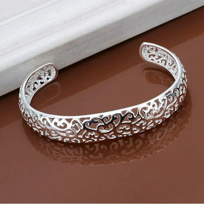 Slim Sterling Silver Bangle | Classic Ladies Bracelet - Pexav