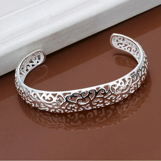 Slim Sterling Silver Bangle | Classic Ladies Bracelet - Pexav