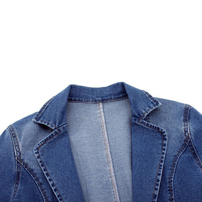 Denim Blazer - Livia-Blue-S-Nora Luxe
