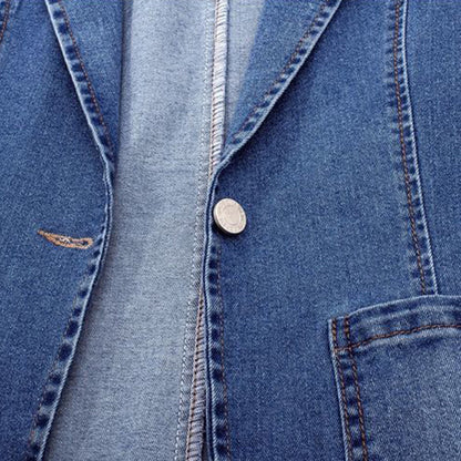 Denim Blazer - Livia-Blue-S-Nora Luxe