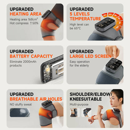 Wireless Knee Massager With Heat And Vibration Therapy