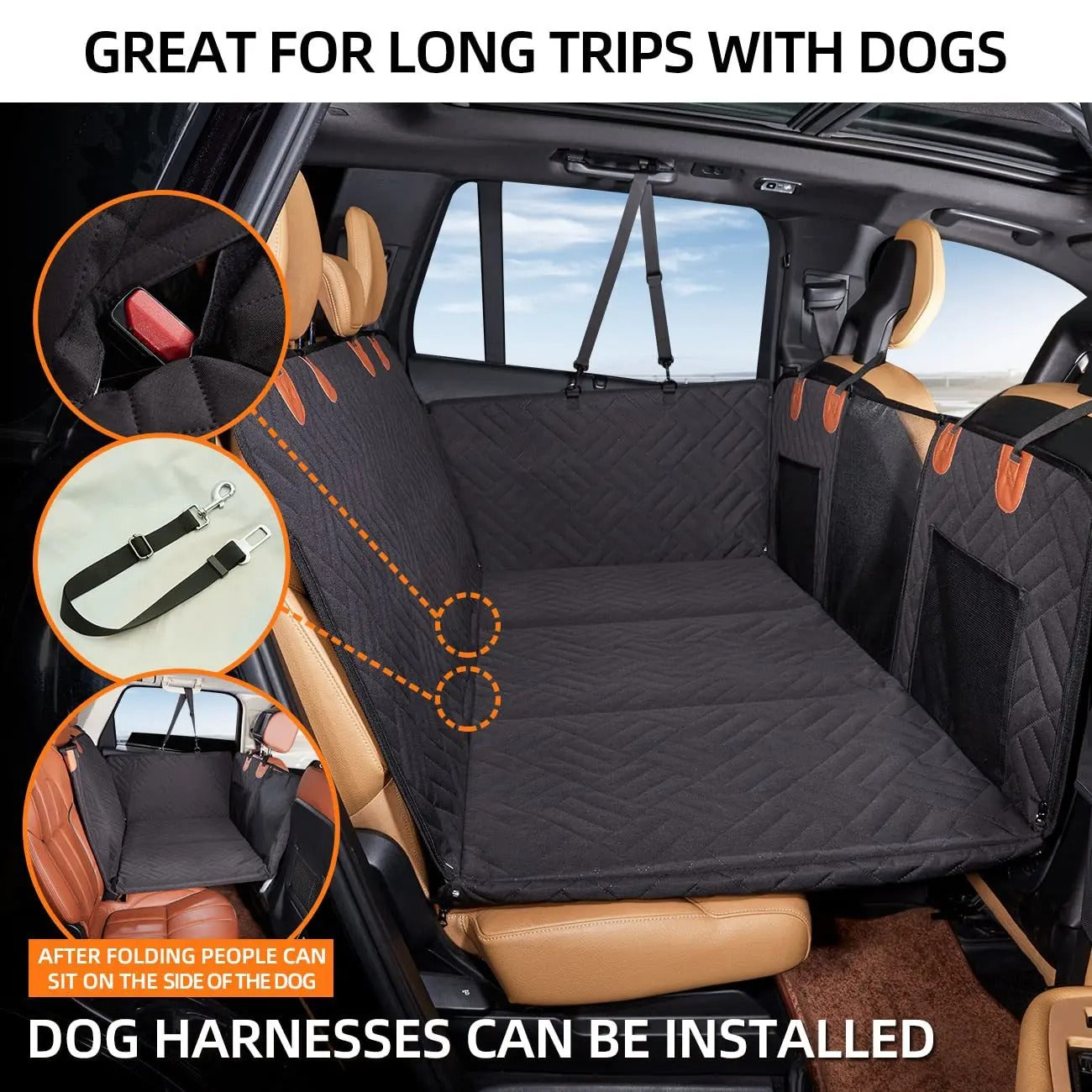 Pet Friendly Car Seat Extender with Waterproof Bottom
