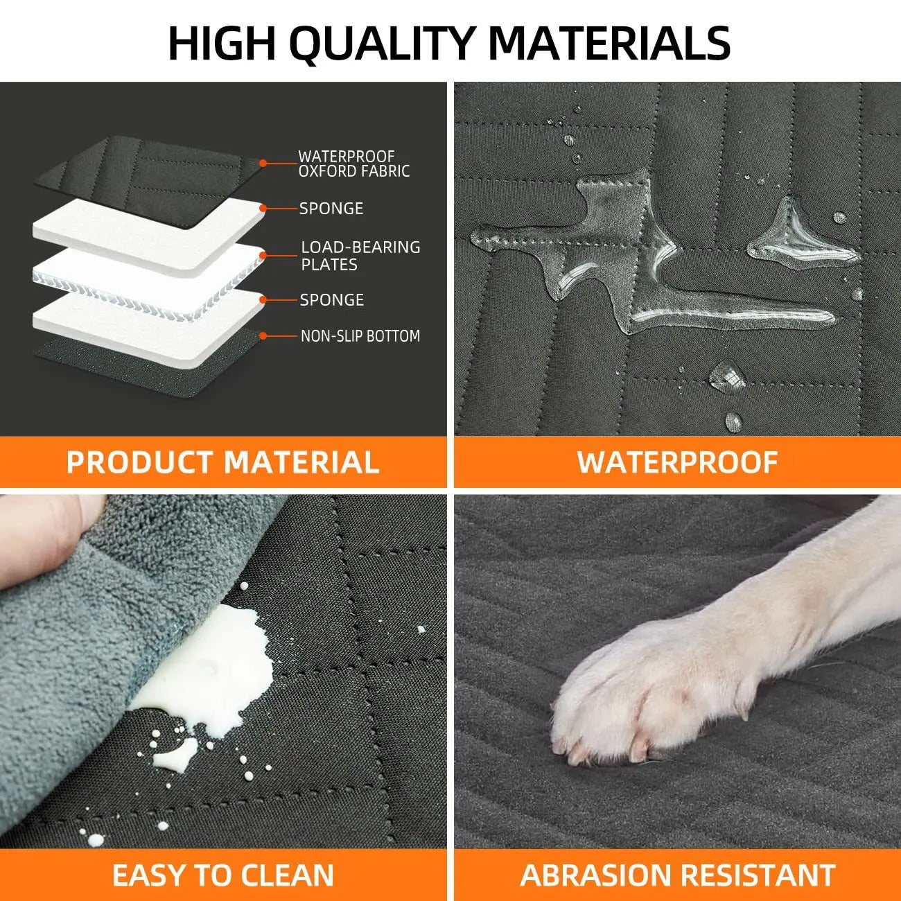 Pet Friendly Car Seat Extender with Waterproof Bottom