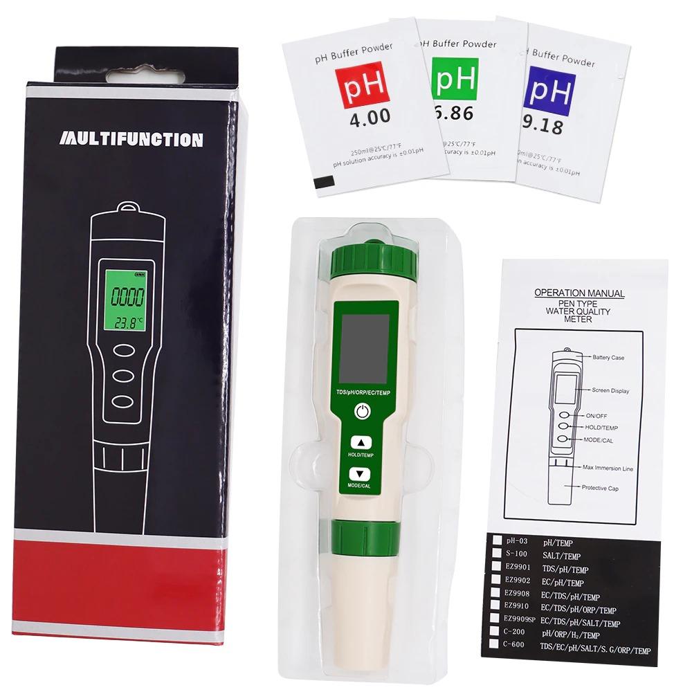 Accurate 5-in-1 Water Test Meter for PH and Temperature