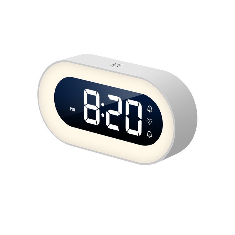 Digital Alarm Clock with Night Light - Lumino-White-Nora Luxe