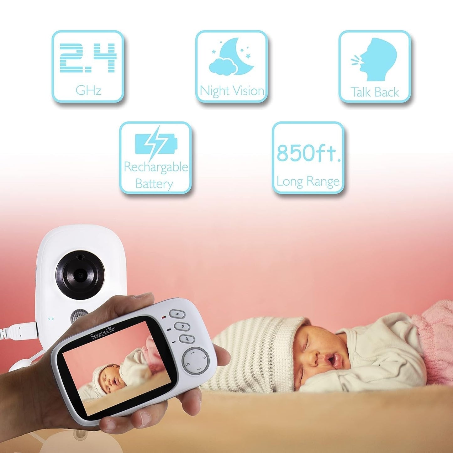 Wireless Baby Monitor with Video and Two Way Audio