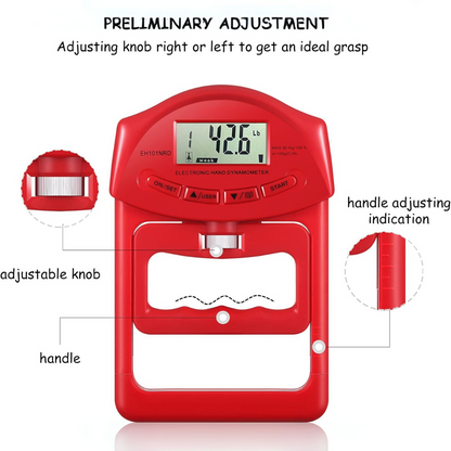 Digital Hand Dynamometer Grip Strength Meter - 198.42 lbs Capacity-Black-Nora Luxe