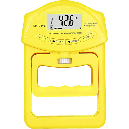 Digital Hand Dynamometer Grip Strength Meter - 198.42 lbs Capacity-Yellow-Nora Luxe