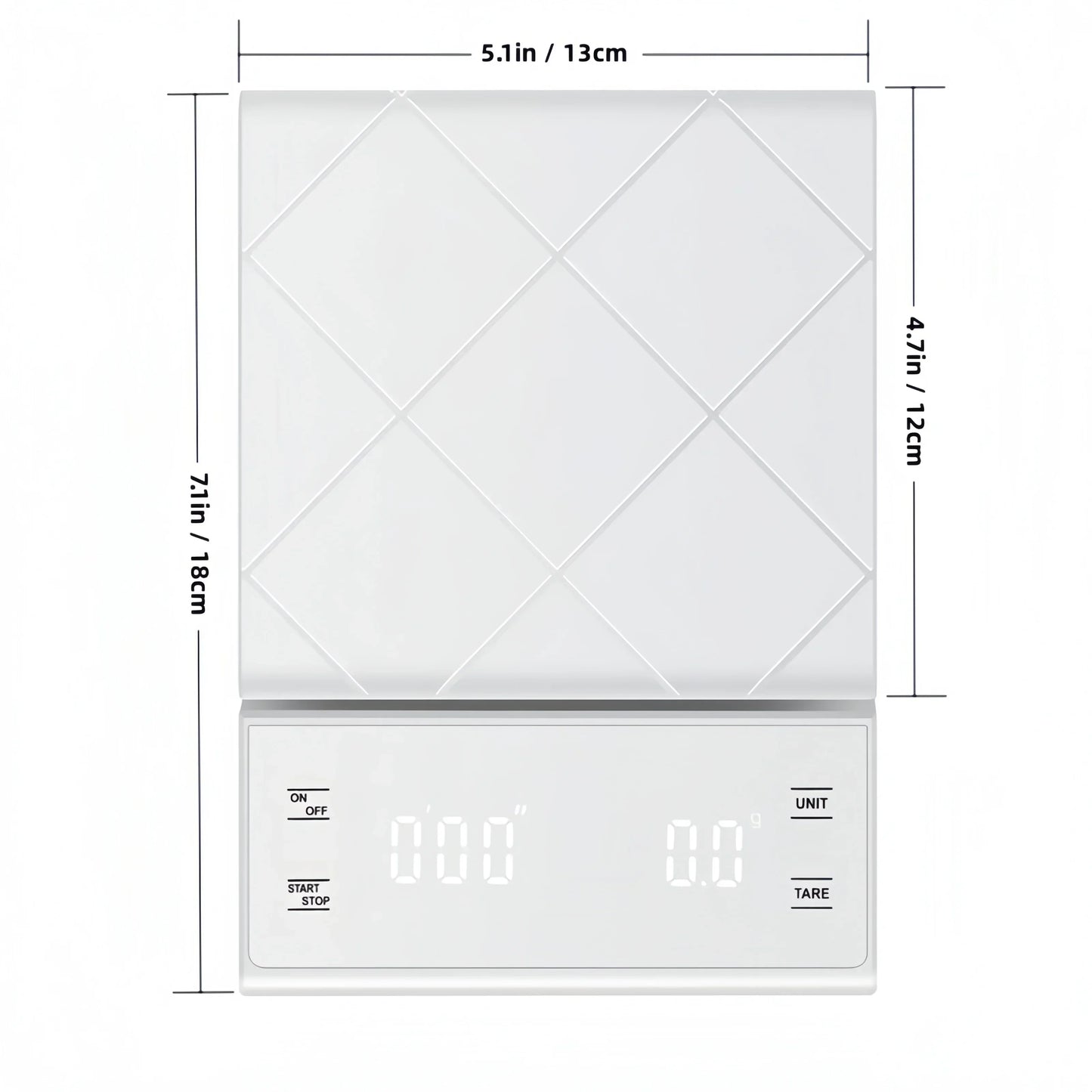 Digital Kitchen Scale - PerfectScale-White-3Kg = 6.61 lbs-Nora Luxe