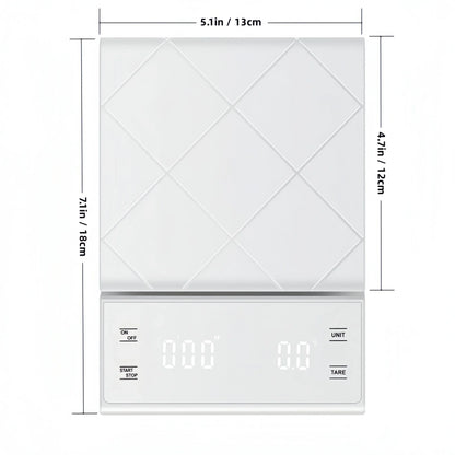 Digital Kitchen Scale - PerfectScale-White-3Kg = 6.61 lbs-Nora Luxe
