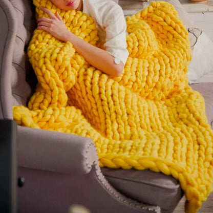 DIY Chunky XL 1000 Gram Wool Yarn for Soft Blankets - LuxeWool-Yellow-0.00220462 lbs-Nora Luxe