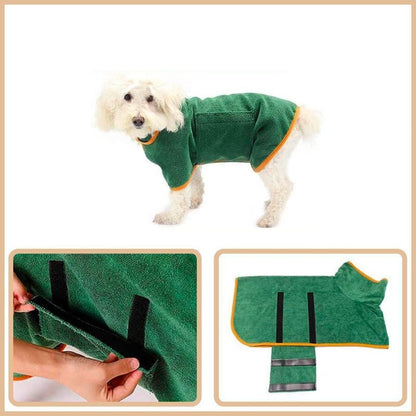 Dog bathrobe - DryPaws-Gray-S-Nora Luxe