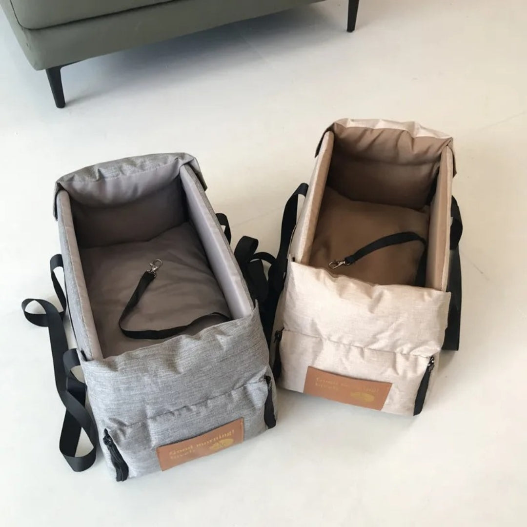 Dog Car Safety Travel Bag - SafePaws-Gray-Nora Luxe