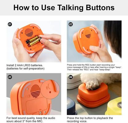 Dog Communication Buttons Set - BarkTalk-2 Pieces-Nora Luxe