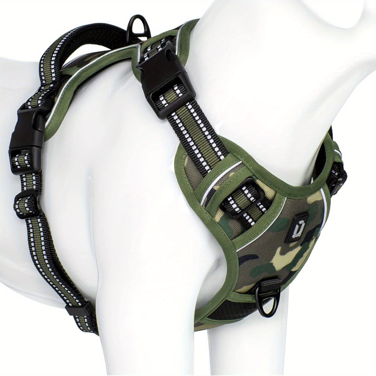 Dog harness - SafeWalk-Olive Green-S-Nora Luxe