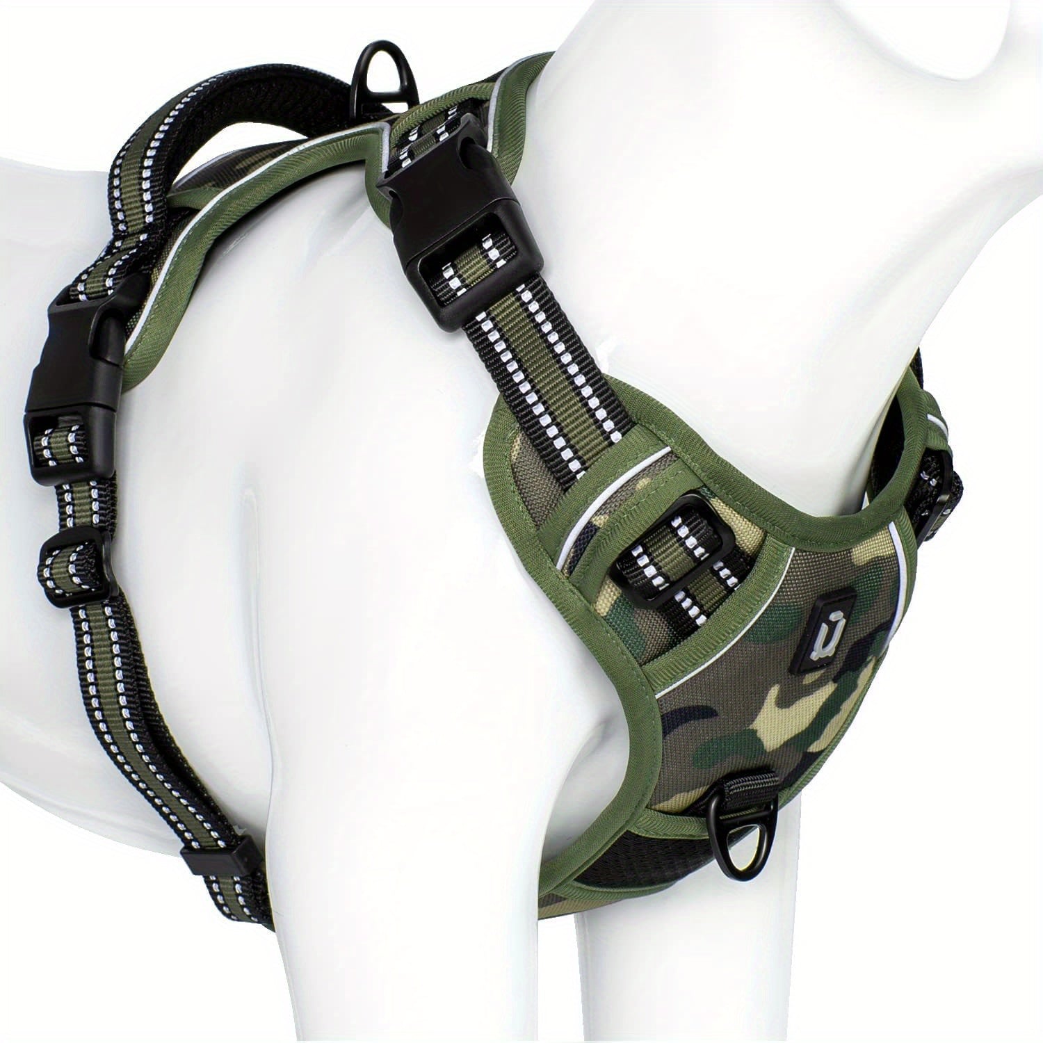 Dog harness - SafeWalk-Olive Green-S-Nora Luxe