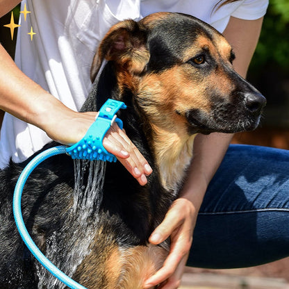 Pet Shower Glove with Brush and Hose Attachment - Pexav