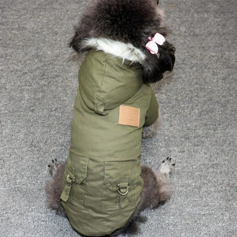 Dog Winter Coat - FrostPaws-Khaki-XS-Nora Luxe