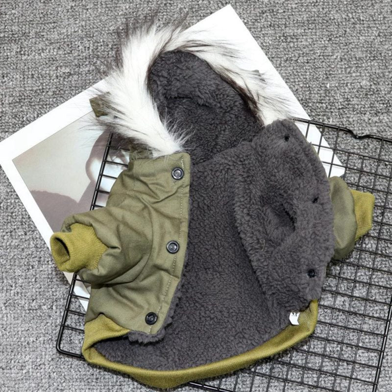 Dog Winter Coat - FrostPaws-Khaki-XS-Nora Luxe