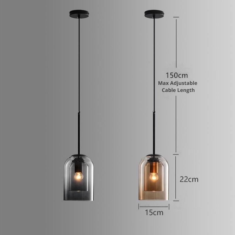 Clear Glass Pendant Light - Chic Hanging LED Ceiling Lamp