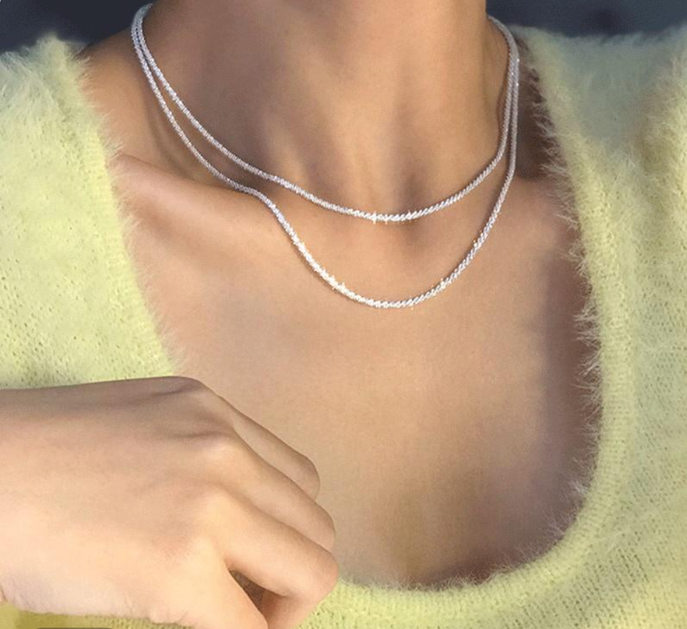 Shining Silver Pendant Necklace Set